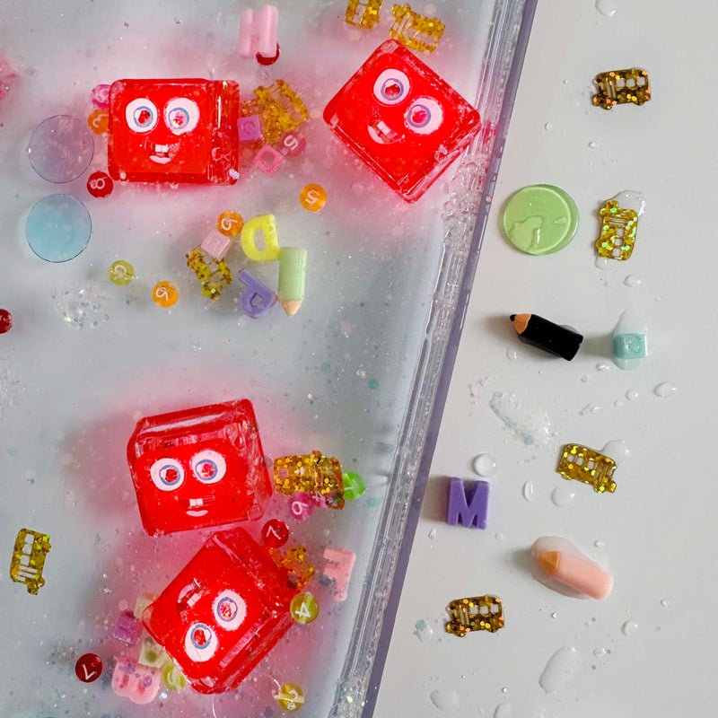Glo Pals Sensory Play Pack Bundle with Sensory Play Jar  Red Sammy Light-Up Cubes  & Fun Fillers (Easy as ABC) - Image 5